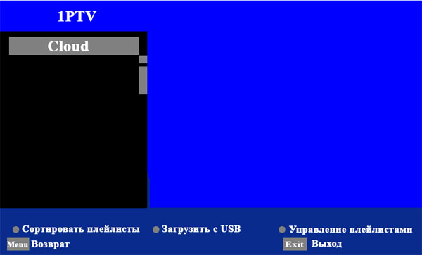 Раздел меню IPTV